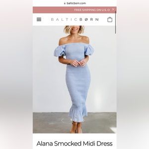 Baltic born Alana smocked midi dress